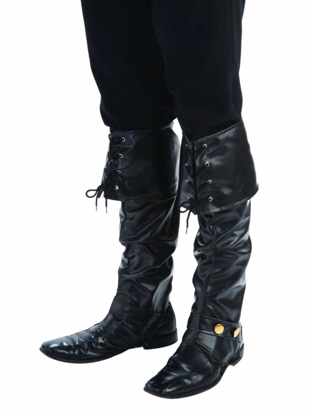 Rubie's Black Men's Pirate Boots with Fold-Over Cuff - Picture 2 of 2